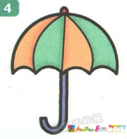 雨伞简笔画图片画法怎么画简笔画教程_绘画吧-画画