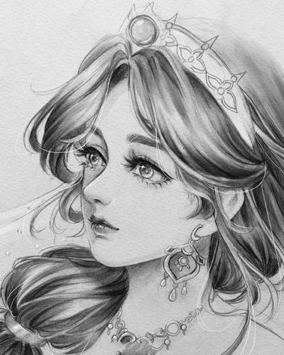 分享一组铅笔画人物线稿手绘图,适用于有手绘基础的