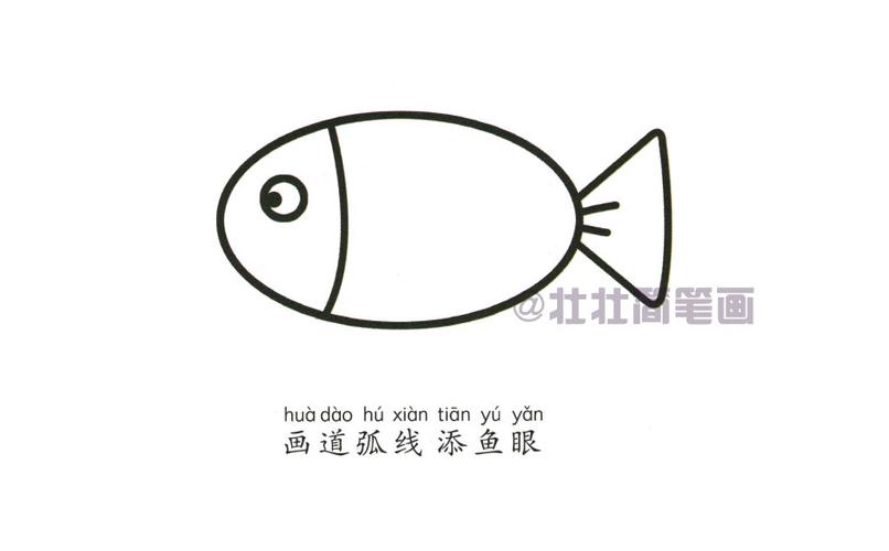 小鱼简笔画彩色分步简单漂亮画法