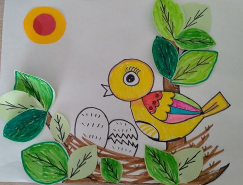 4.24童心战役——龙亭区立德幼儿园停课不停学中班美术——小鸟的家