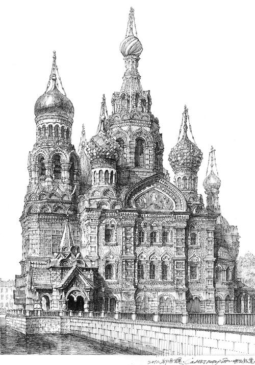 匠人营国郑昌辉建筑钢笔画