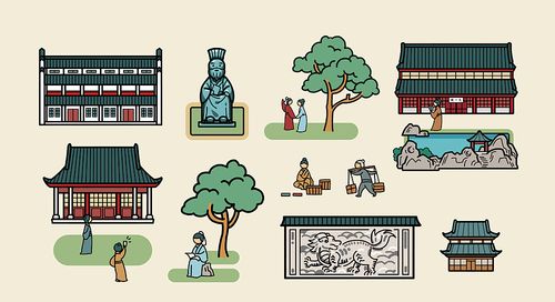 天一阁展厅墙绘设计