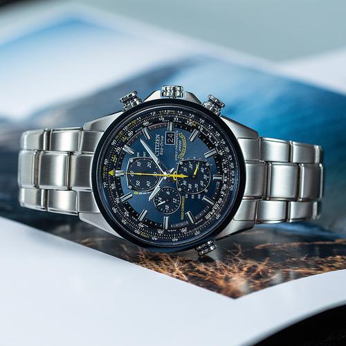 西铁城正品手表男电波表休闲商务百搭蓝天使at802054l直营