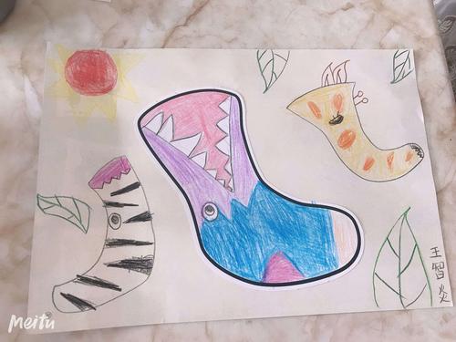 鸡泽县第二幼儿园创意美术"动物的雨靴"