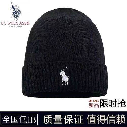 polo保罗毛线帽男士保暖包头帽秋天户外加绒加厚冬季品牌针织帽子
