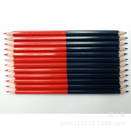 定制红蓝双色铅笔 六角双头彩铅 3.0高a笔芯 两头芯铅笔