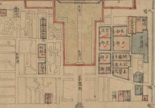 这张北京地图的局部图,是咸丰年间左右绘制的.