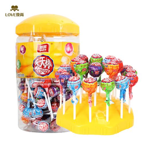 雅客天天棒桶装儿童奖礼物可乐酸奶水果味棒棒糖婚车