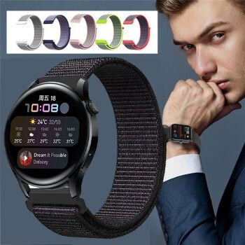watch3pro,watch3pro时尚版 今舞 华为watch3表带尼龙编织透气运动回环扣款watch3pro手表带22mm