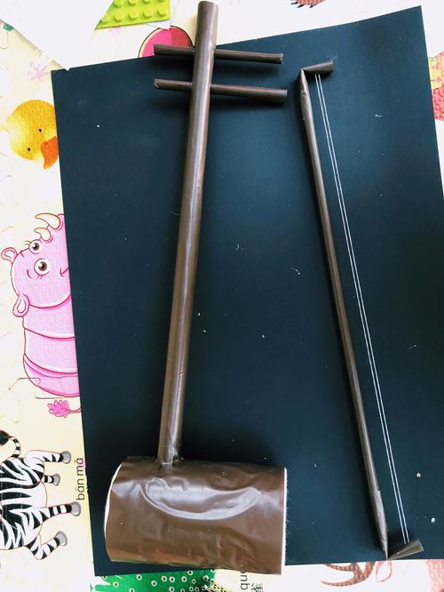 亲子手工 |  废物利用diy乐器二胡_二胡_乐器_亲子手工_洁面巾_幼儿园