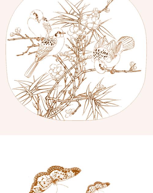 国画梅兰竹菊白描入门套装工笔白描花卉入门教程四君子工笔花卉底稿