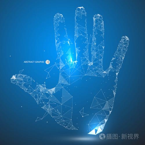 点, 线和面形成的手掌的形状