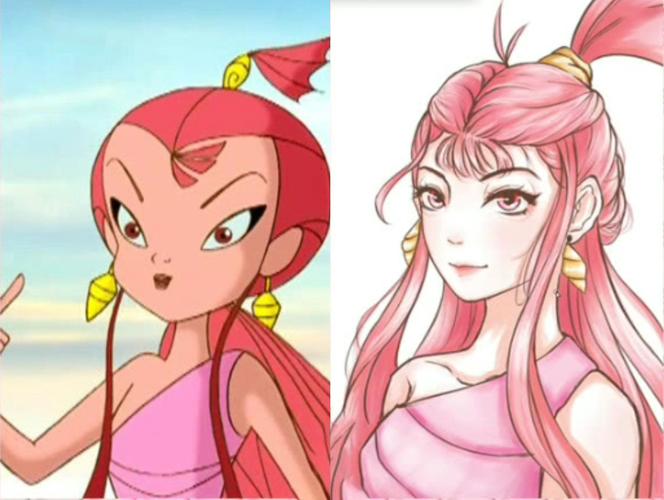 哪吒传奇10年前后对比,小龙女空气刘海不算啥,看到石矶娘娘:反派也爱