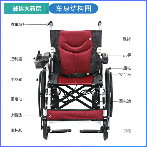 轮椅凯洋多功能电动轻便折叠老年人残疾人手推代步轮椅