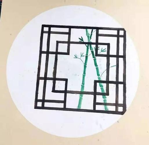 3. 用棕色或黑色的画笔画出窗棂.