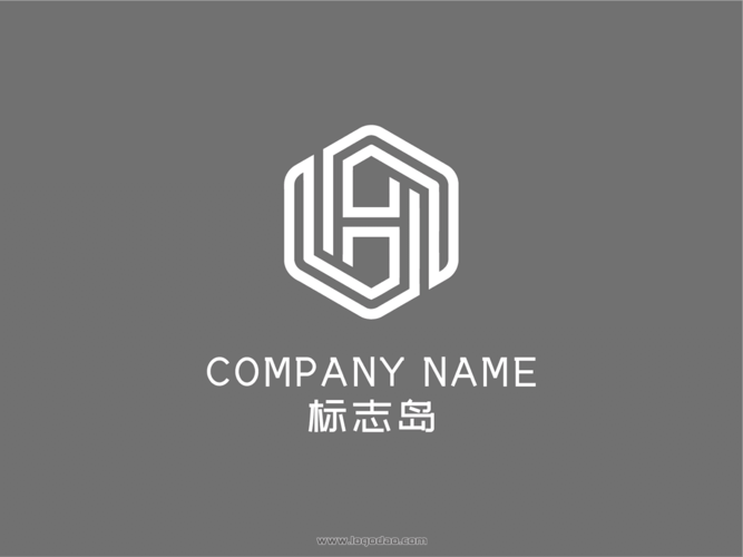 h字母简约大气商务logo设计标志设计