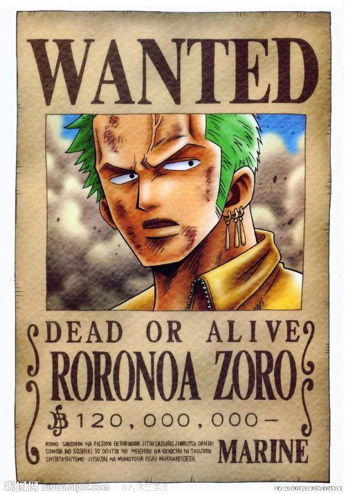 索隆悬赏令简笔画