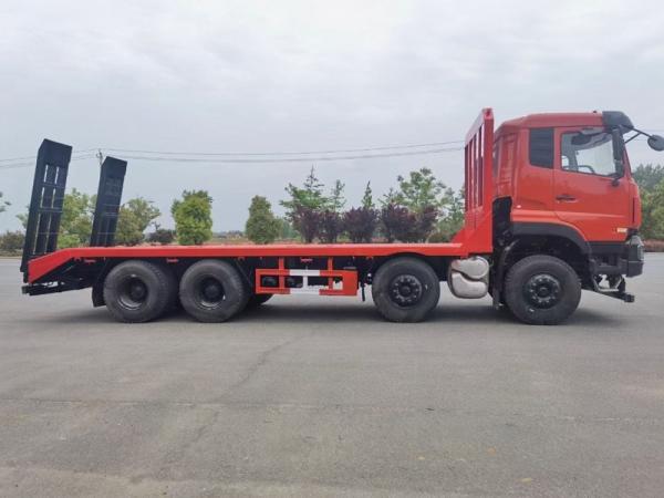 国六东风天龙前四后八平板运输车挖机拖车价格
