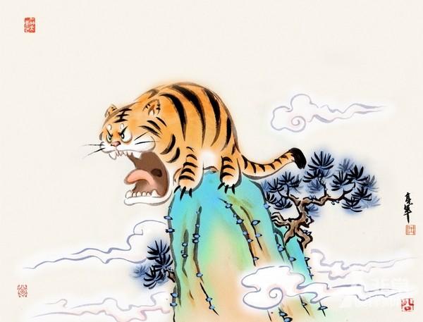 当时,文字编辑写:虎啸龙吟的画面.