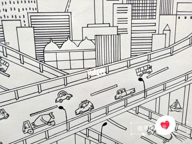 城市交通场景构图