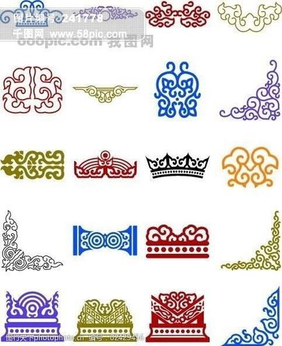 中国古典元素图案图纹线条图标花纹底纹拿来大师之古建瑰宝火云携神