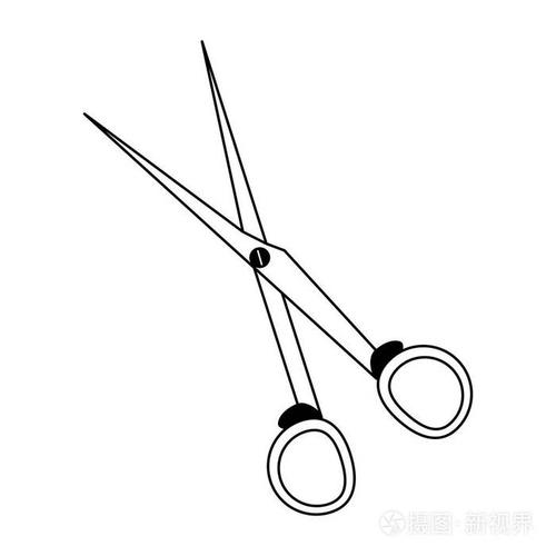 手术剪刀医疗工具黑色和白色