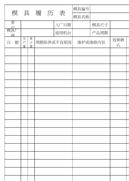 6,模具履历表