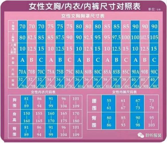 胸衣文胸尺寸尺寸大小 如何计算内衣胸罩尺寸
