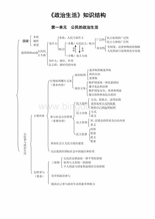 政治生活知识结构思维导图doc