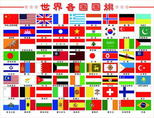 可直接缝于没有带毛面的地方配合使用       亚洲各国国旗