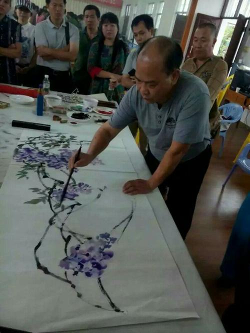 2017年7月观摩学习广西艺术学院陈再乾教授花鸟示范课