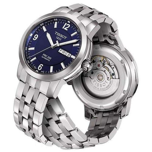 天梭(tissot)prc系列自动机械 机芯蓝盘男士手表男表 机械表 男t014.