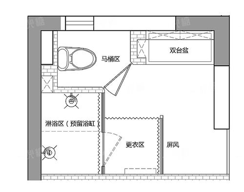 不大的卫生间,除了要三分离还要更衣区