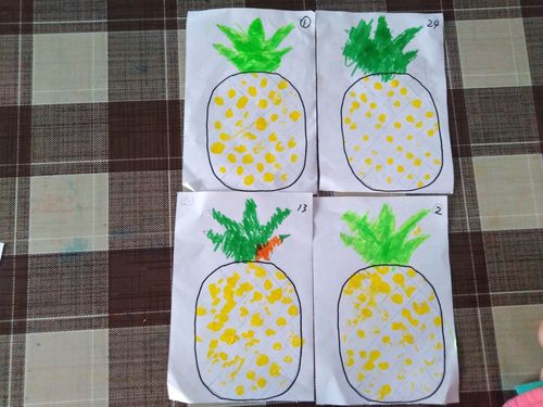 香香的菠萝____记稻庄镇三水幼儿园小班手指点画