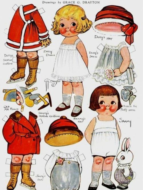 vintage手账素材 复古娃娃换装游戏_手账_vintage_复古_绘画_我的手账