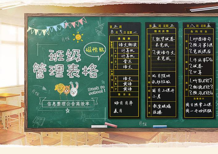 软磁黑板贴 易擦易写课程表课堂管理反馈格子各科作业