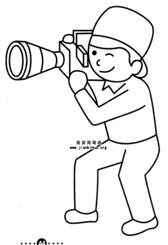 摄像师简笔画图片,教程