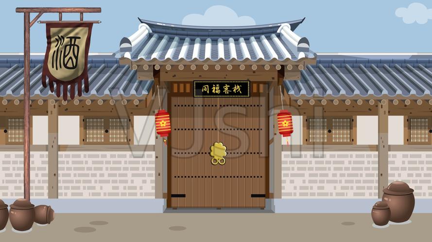 中国风古代酒馆客栈场景循环背景_3840x2160_高清视频