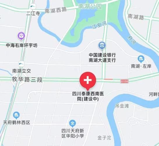 四川泰康西南医院位于四川天府新区锦江生态带,牧华路与益州大道交界