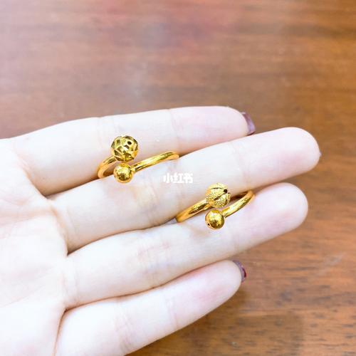 黄金戒指开口转运珠戒指95_黄金戒指_戒指_转运珠_足金_黄金_时尚