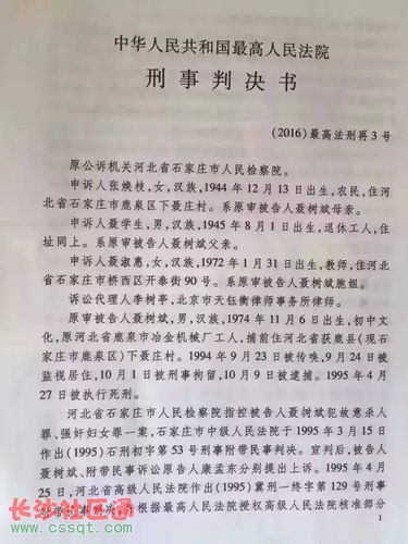 聂树斌无罪判决书全文
