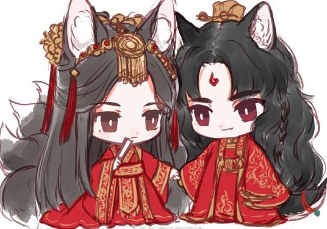 这一张图片的喜服,就是可爱的q版风格.