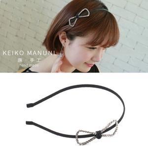 韩版简约细头箍精致捷克水钻镂空蝴蝶结适合短发的发箍洗脸压发女