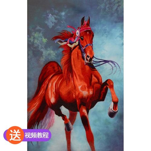 苏绣刺绣手工diy套件自绣材料包初学自绣入门针迹汗血宝马苏州