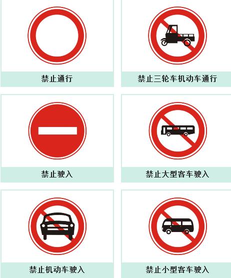 禁令标志大全