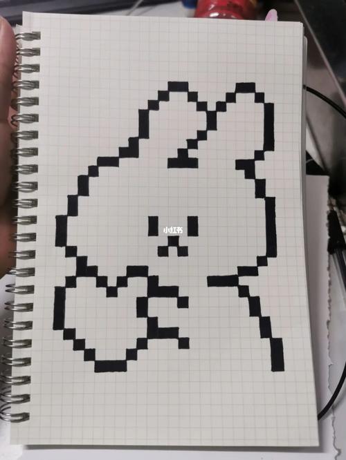 像素画a5_像素画_兔子_腮红_格子_临摹_马克笔_文化