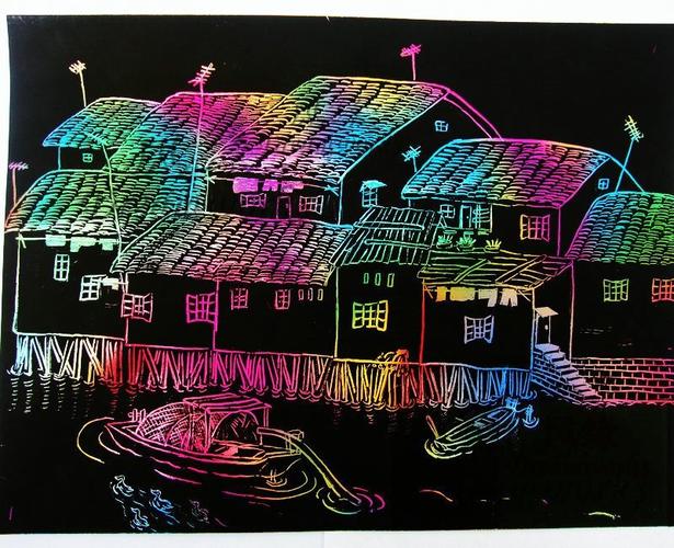 创意炫彩刮画纸02