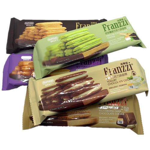 法丽兹抹茶味夹心巧克力曲奇饼干休闲网红小吃70g