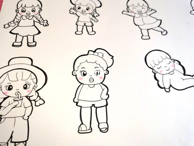 78幼师考编儿童画人物素材78—可爱的小女孩_幼师