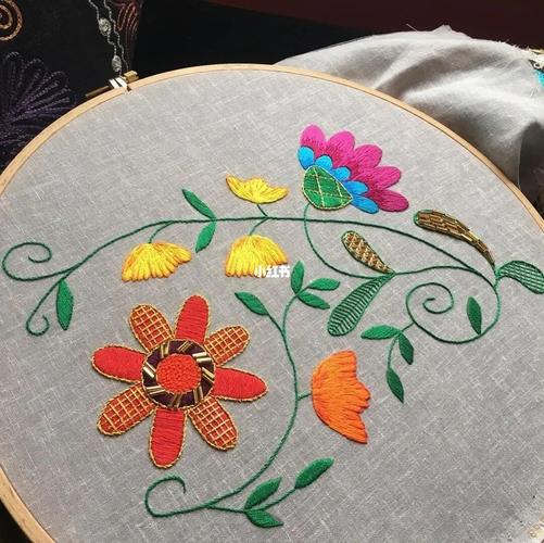 一个刺绣娘学会了简笔画_刺绣_简笔画_线条画_兴趣爱好_手工